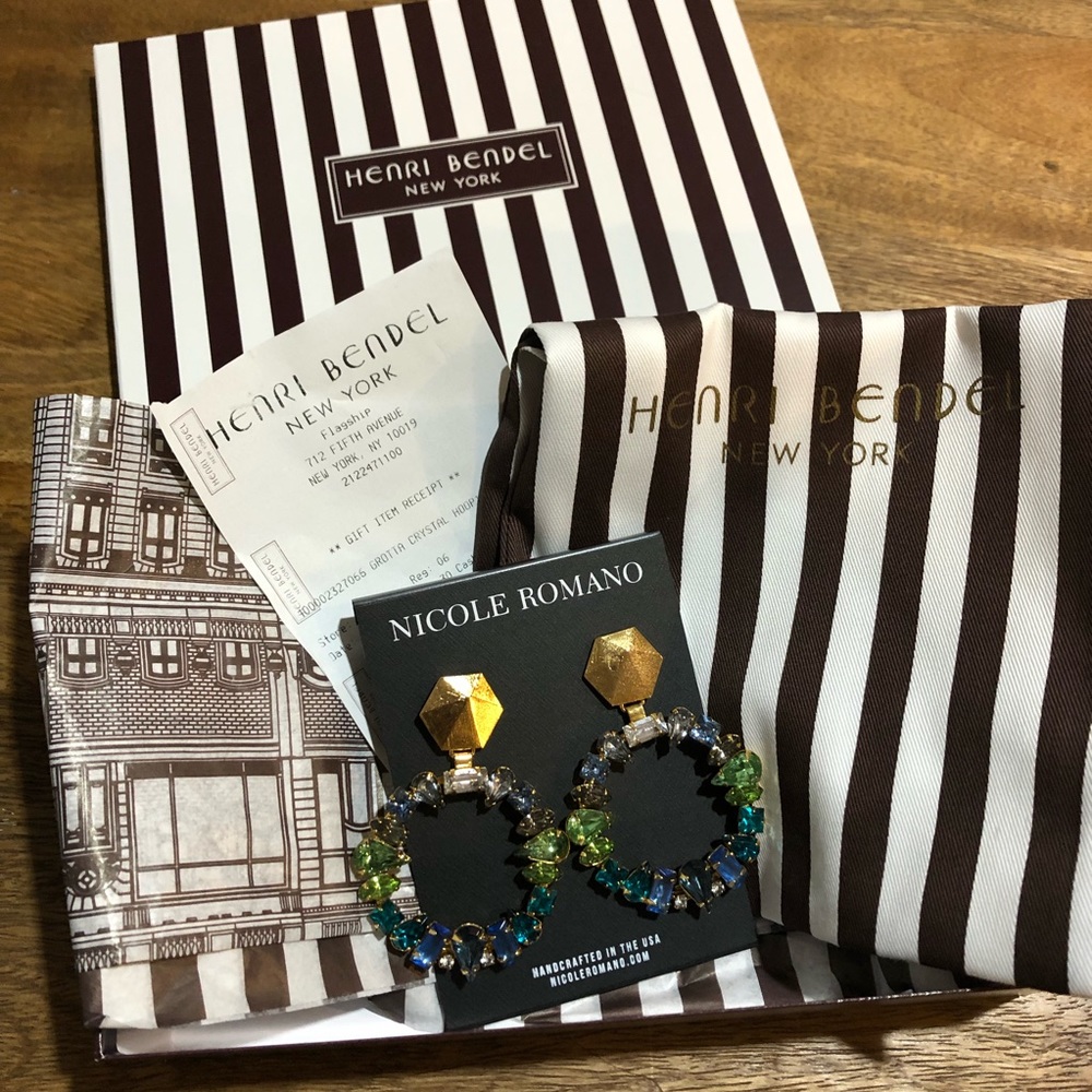 Henri Bendel | Nicole Romano Mixed Crystal Hoop Earring BNIB